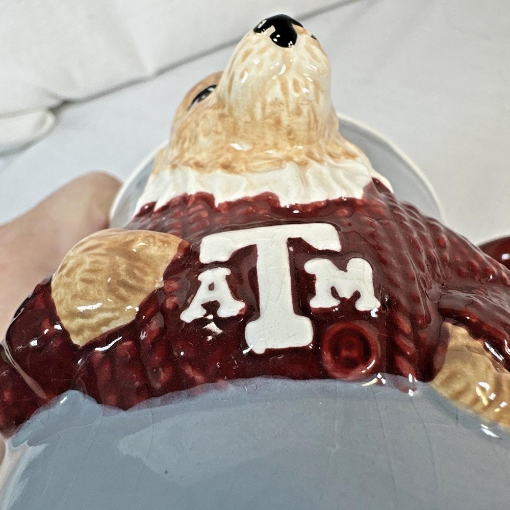 Texas A&M Aggies Reveille 3D Sculpted Ceramic Mug Grey Maroon Mascot Coffee Cup - Picture 4 of 12